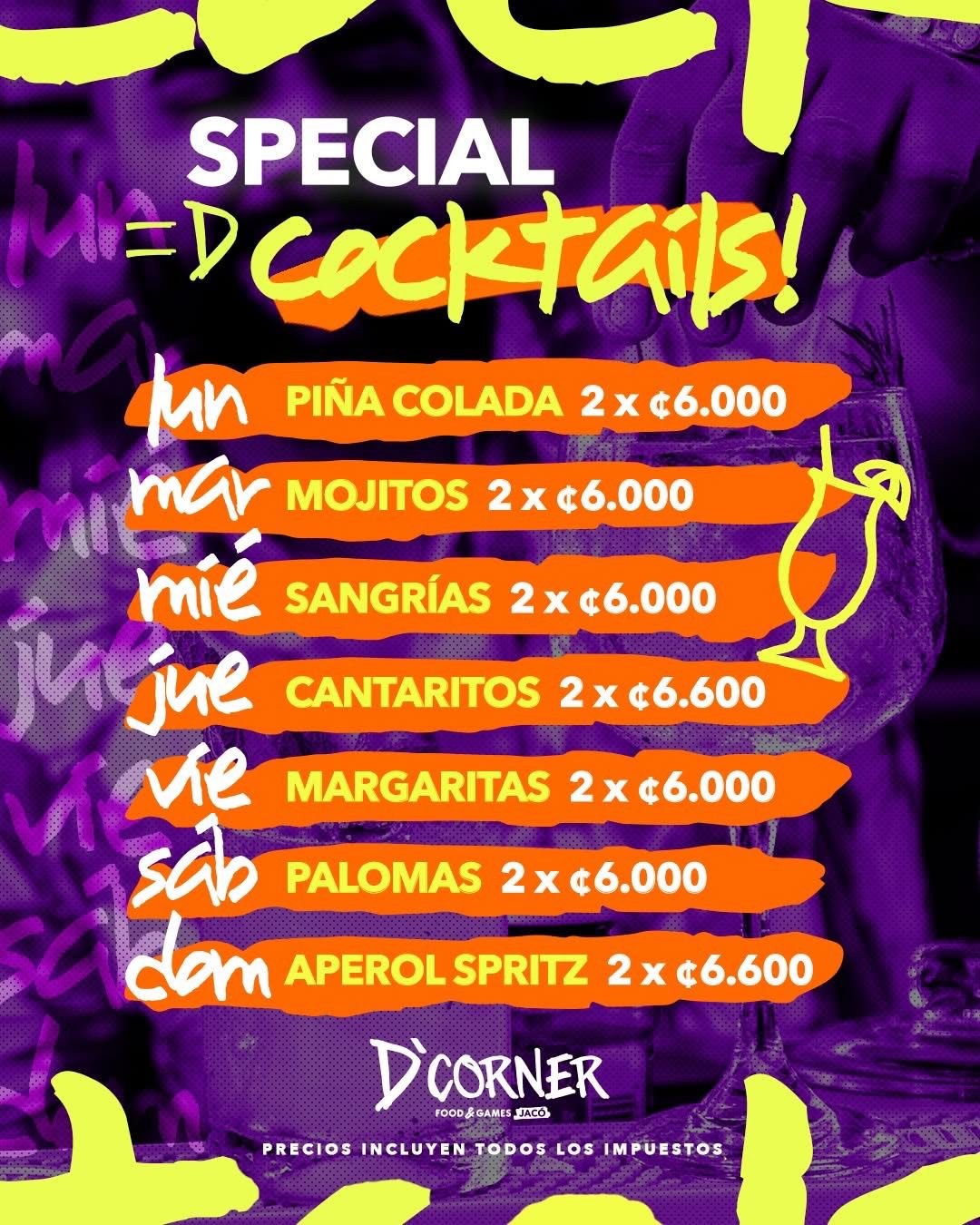 Especial de cócteles en D'Corner